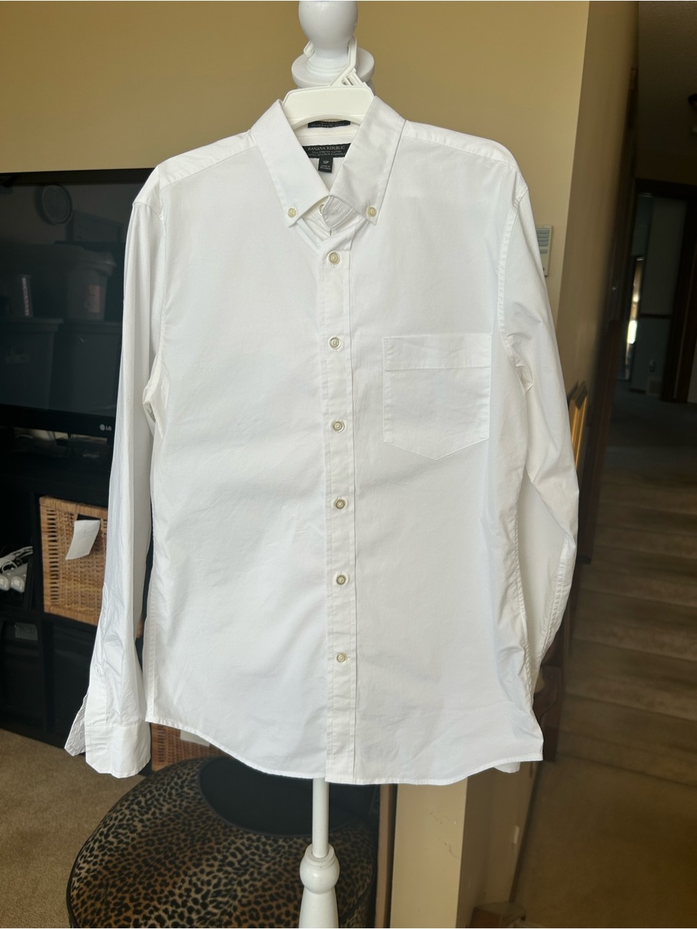 Banana Republic White Button-Down Dress Shirt - Men's